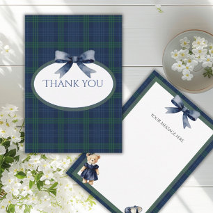 Blue & Green Flat Baby Shower Thank You Card