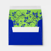 Blue, Green Floral Envelope for RSVP Card (Back (Bottom))