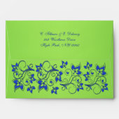 Blue, Green Floral, Hearts Envelope for 5x7 Sizes (Back (Top Flap))