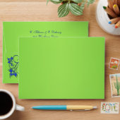 Blue, Green Floral, Hearts Envelope for 5x7 Sizes (Desk)