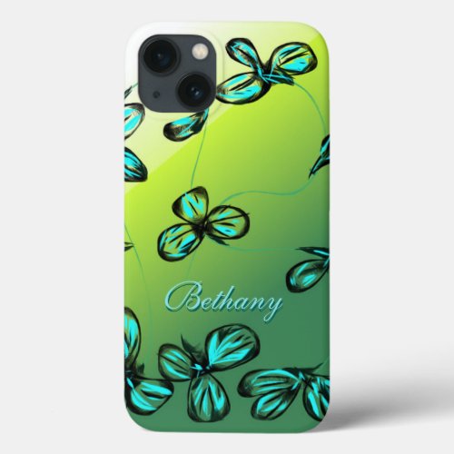 Blue Green Floral iPad Case customize