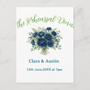 blue green floral the rehearsal dinner editable na postcard