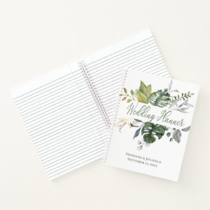 Blue & Green Floral Wedding Planner Notebook