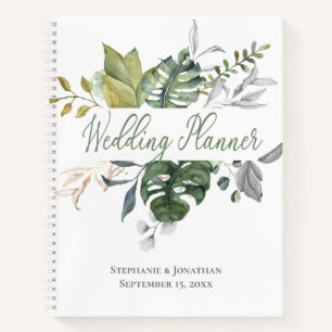 Blue & Green Floral Wedding Planner Notebook