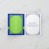 Blue, Green Floral Wedding Thank You Card (Inside)