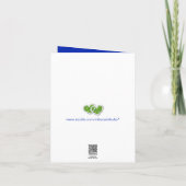 Blue, Green Floral Wedding Thank You Card (Back)