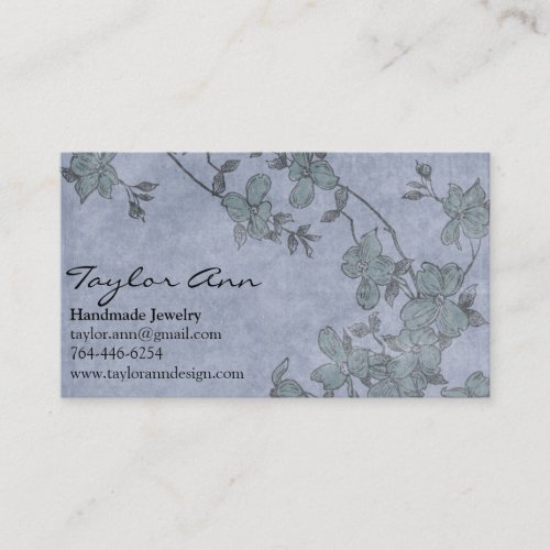 Blue &amp; Green Flower Business Card