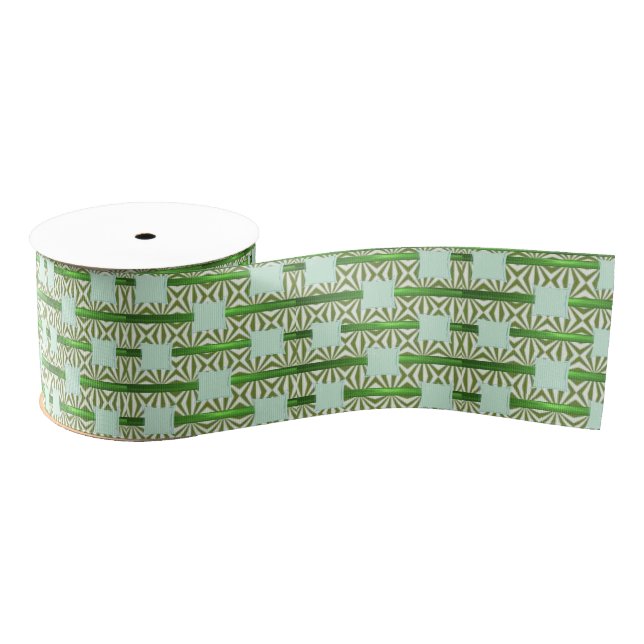 blue green flower ribbon (Spool)