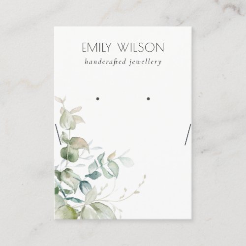 Blue Green Foliage Bunch Earring Necklace Display Business Card