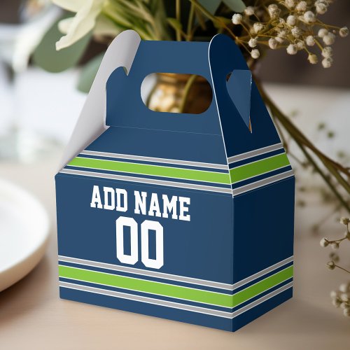 Blue Green Football Jersey Custom Name Number Favor Boxes