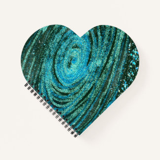 Blue Green Galaxy Heart Notebook