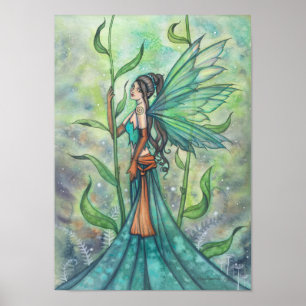 Blue Green Garden Fairy Art by Molly Harrison Poster