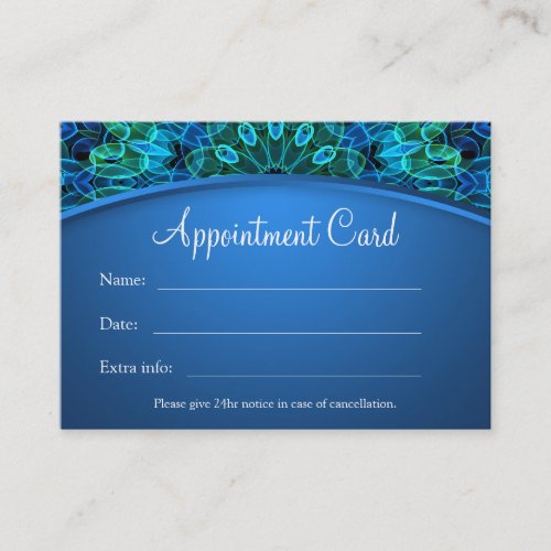 Blue &amp; Green Gems Mandala Appointment Card