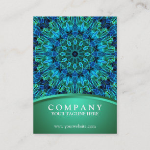 Blue & Green Gems Mandala Business Card
