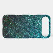 Blue/Green Glitter Print Sparkle iPhone Cover (Back (Horizontal))