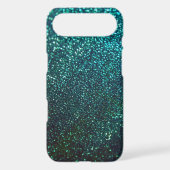 Blue/Green Glitter Print Sparkle iPhone Cover (Back)