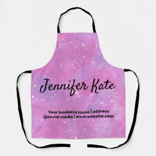 blue green glitter watercolor add your name logo a apron