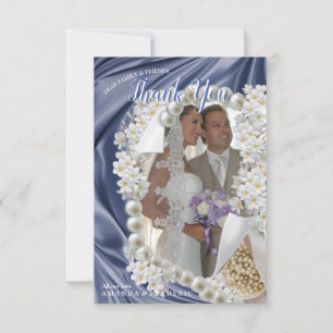 Blue,Green,Gold,ivory Silk &WeddingThank You Card