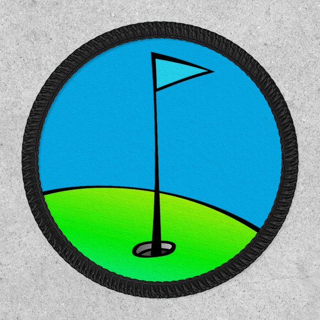 Blue Green Golf Design Sports Patch