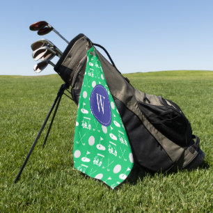 Blue & Green Golf Monogram Towel