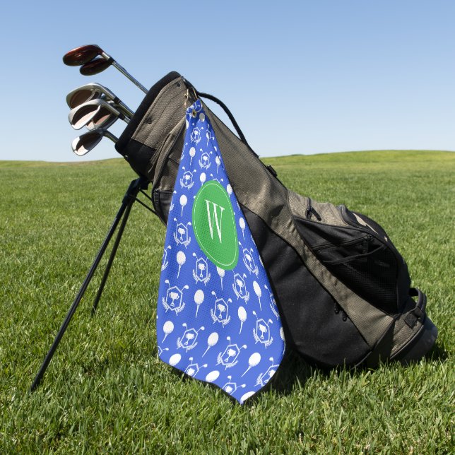 Blue & Green Golf Monogram Towel (Green)