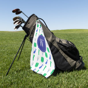 Blue & Green Golf Monogram Towel