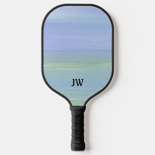 Blue Green Gradient Monogram Pickleball Paddle