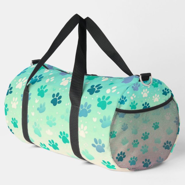 Blue Green Gradient Paw Print Bag (Right Corner)