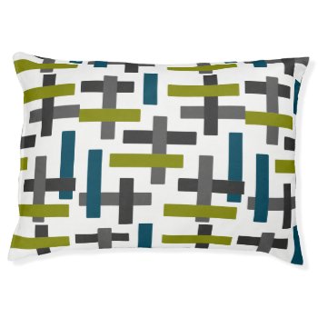 Blue  Green & Grey Abstract Pet Bed by JoLinus at Zazzle