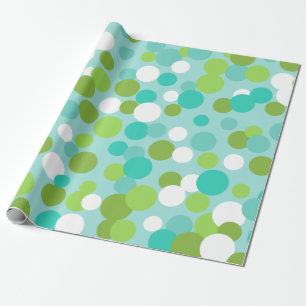 Blue Green Holiday Dots Wrapping Paper