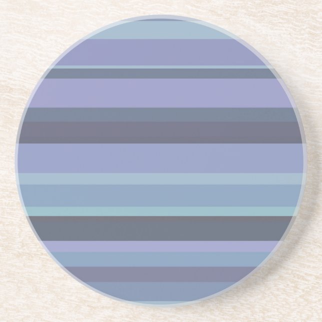 blue-green horizontal stripes drink coaster (Front)
