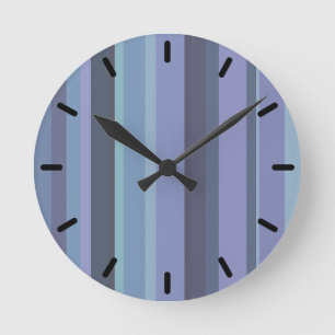blue-green horizontal stripes round clock