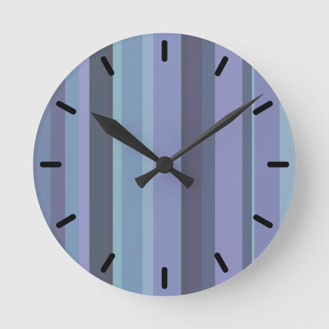 blue-green horizontal stripes round clock (Front)