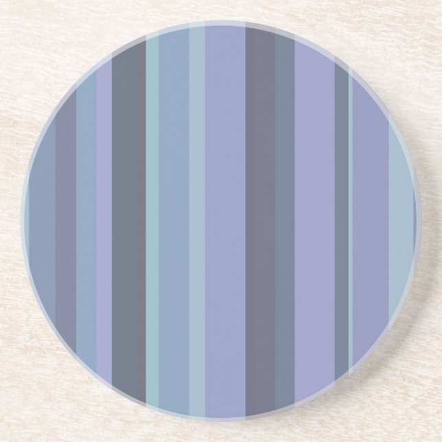 blue-green horizontal stripes sandstone coaster (Front)
