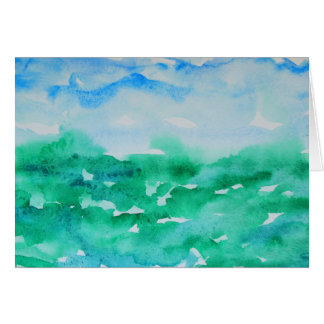 Blue Green Impressionist Landscape Watercolor Cards