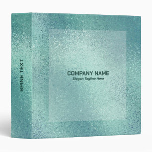 Blue green iridescent shimmering glass texture 3 ring binder