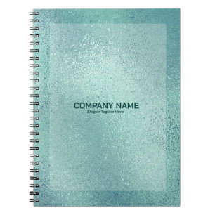 Blue-green iridescent shimmering glass texture notebook