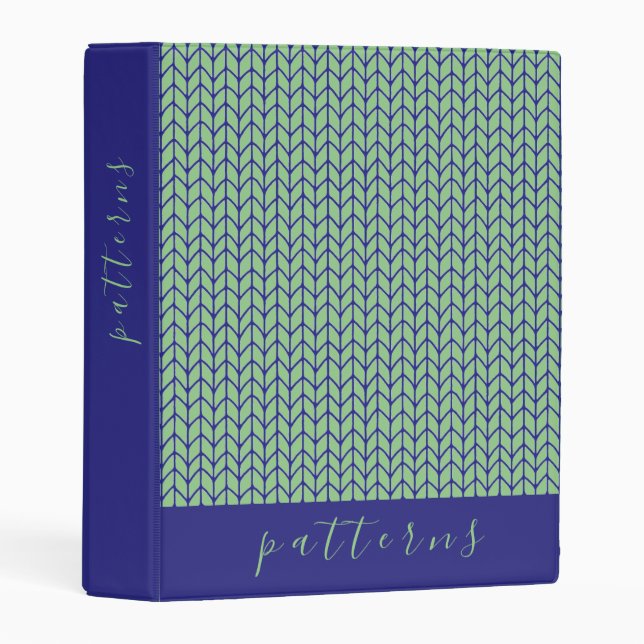 BLUE GREEN KNIT Mini Binder (Front/Spine)