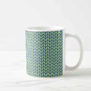 BLUE GREEN KNIT White Mug