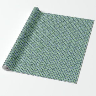 BLUE GREEN KNIT Wrapping Paper