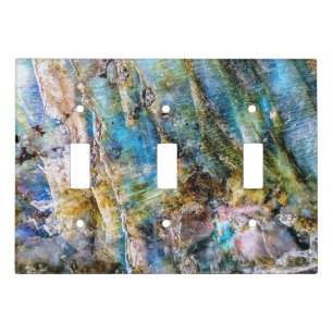 Blue Green Labradorite Gemstone Light Switch Cover