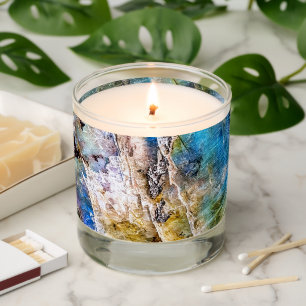 Blue Green Labradorite Gemstone Scented Candle