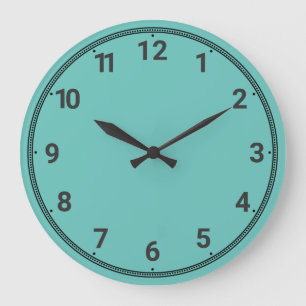 Blue-green  large clock