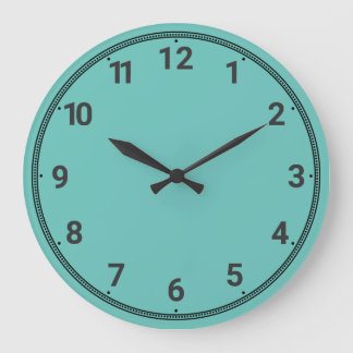 Blue-green  large clock