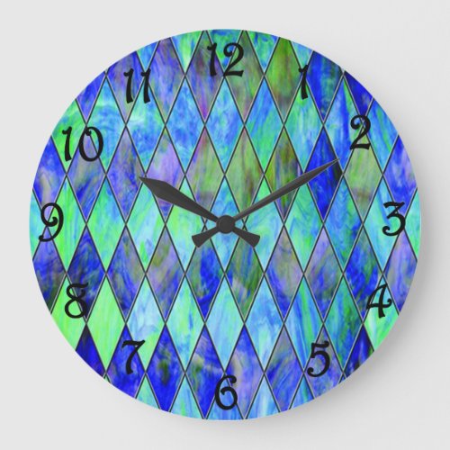 Blue  Green Large Clock