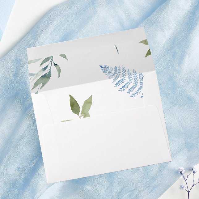 Blue & Green Leaf Greenery Envelope (Creator Uploaded)