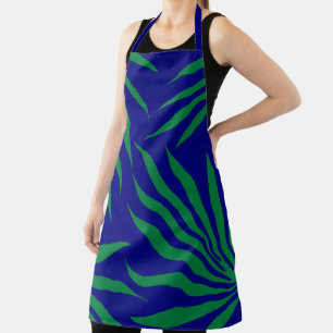 blue Green Leaf Tribal Pattern Africa Pattern Apron