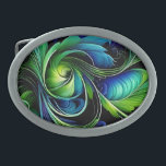 Blue Green leafy abstract Belt Buckle<br><div class="desc">blue and green leafy garden abstract

Ai Generated Art  by minx267</div>