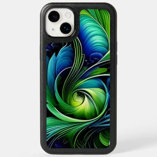 Blue Green leafy abstract OtterBox iPhone 14 Plus Case