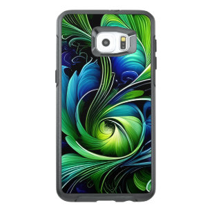 Blue Green leafy abstract OtterBox Samsung Galaxy S6 Edge Plus Case